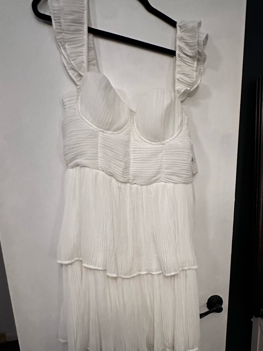 Rachel Parcell White Corset Ruffled Tiered Maxi Dress